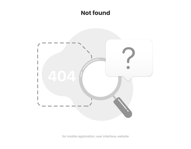 404 page not found error banner. System error, broken page. Disconnected.