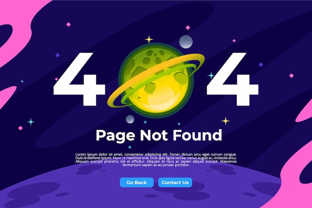 Vector 404 page not found galaxy space illustration background