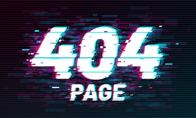 Вектор Эффект сбоя 404 страницы не найден, фон ошибки