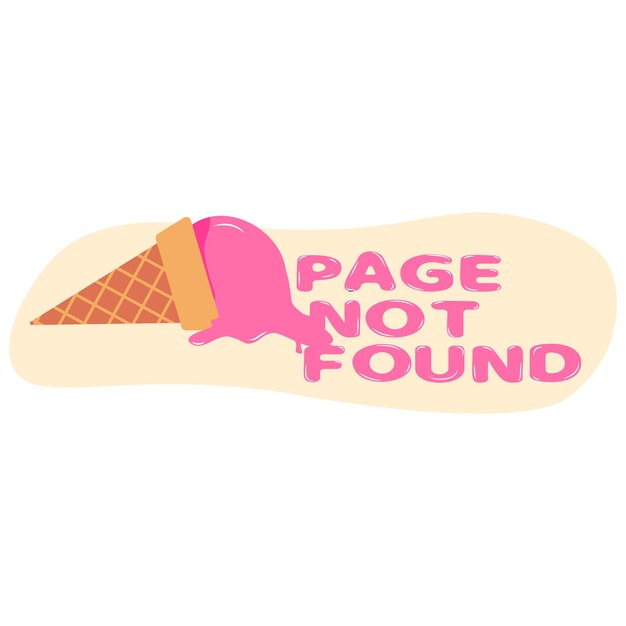 Vector 404 pagina niet gevonden met afbeelding van gesmolten ijs