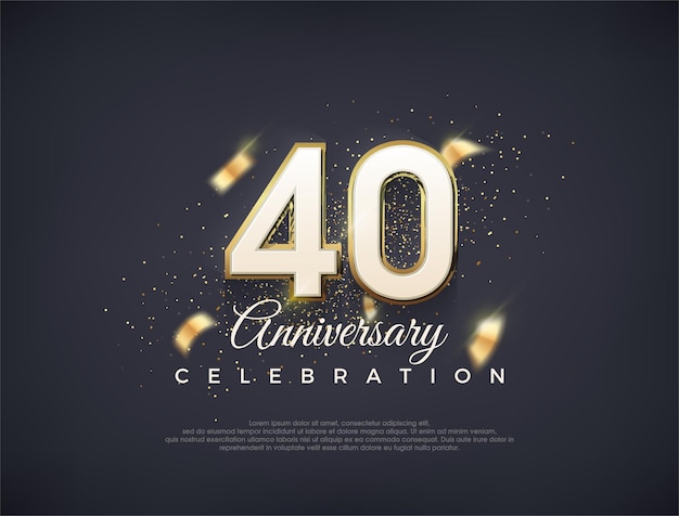40e verjaardag nummer met chique cijfers luxe premium vector ontwerp premium vector voor poster banner viering groet