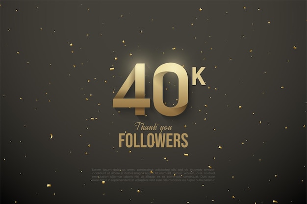 40k followers with folded numbers illustration