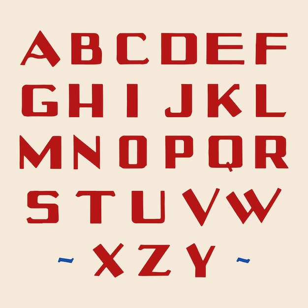 Современные винтажные буквы 40-х годов и графические шаблоны векторных иллюстраций алфавитов