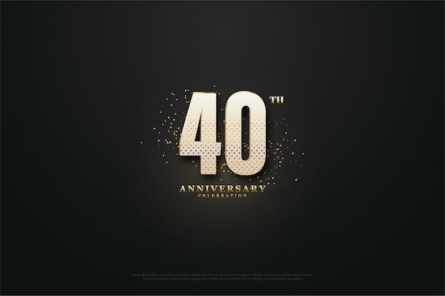 40th Anniversary background with a light effect in the center that illuminates the numbers.