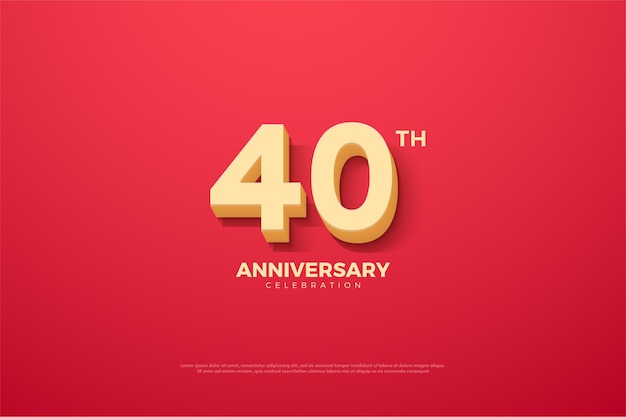 40th anniversary background with numbers using cartoon font.