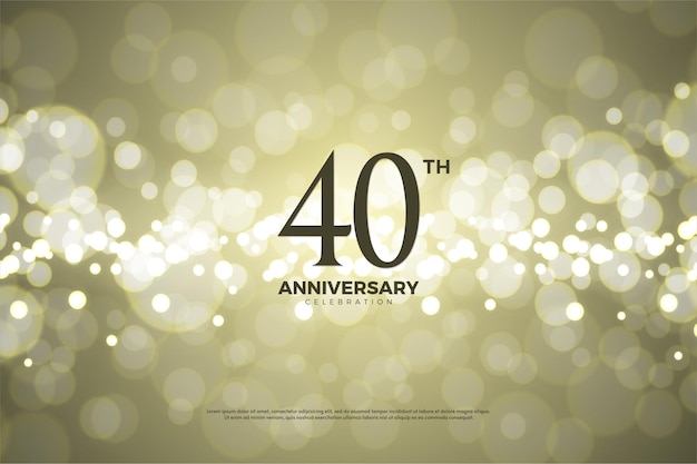 40th anniversary background with numbers and using gold paper background.