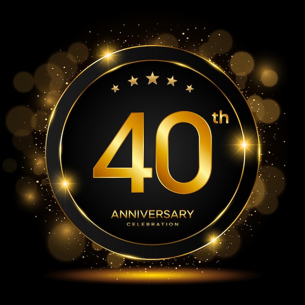 Vector 40th anniversary celebration golden anniversary template design vector template illustration