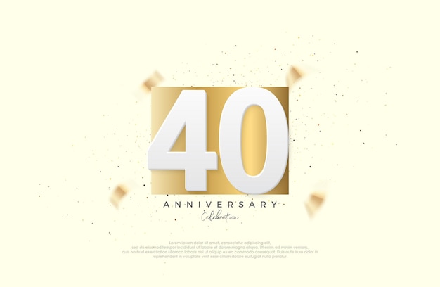 40th anniversary celebration with numbers on elegant gold paper Premium vector for poster banner celebration greeting