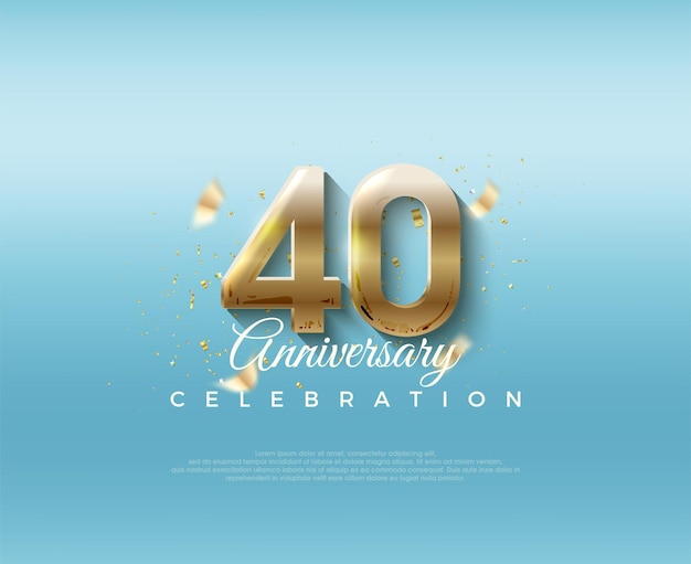 40th anniversary number With elegant and luxurious 3d numbers Premium vector background for greeting and celebration