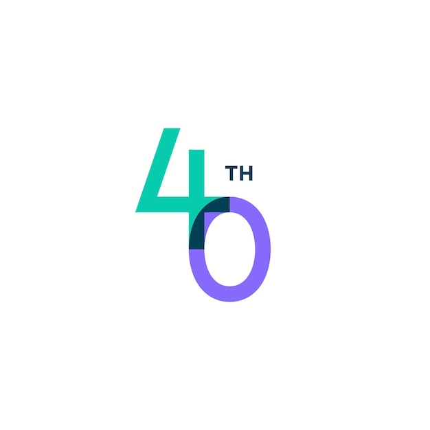 40th number forty logo. modern color clean design vector illustration