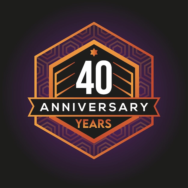 Vector 40th year anniversary abstract logo design vector template