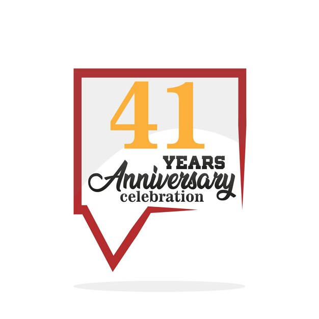 41  year anniversary celebration. Anniversary logo with speech bubble vector design.