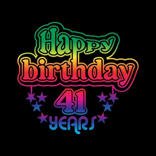 벡터 41년 생일을 축하하는 커뮤니티 조직 이벤트 다채로운 디자인
