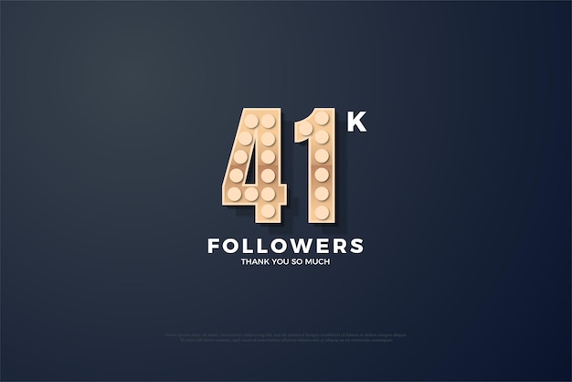 41k followers celebration with classic textured numbers.