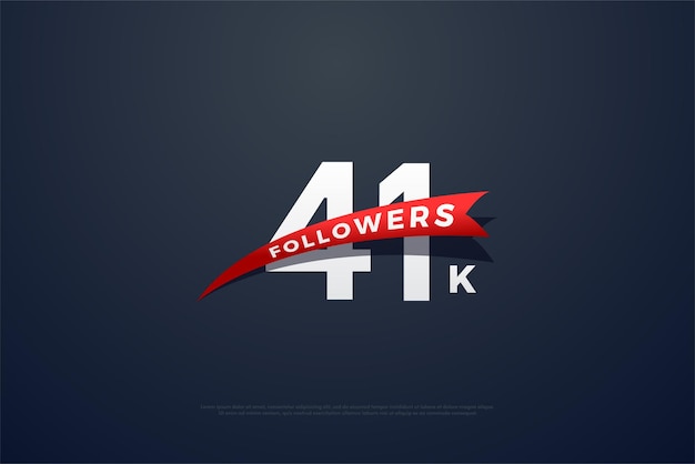 41k followers celebration with red paper decoration.