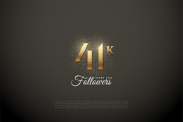 41k followers festive poster with elegant light effect.