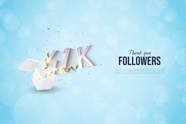 41k followers with spilled gift box illustration.