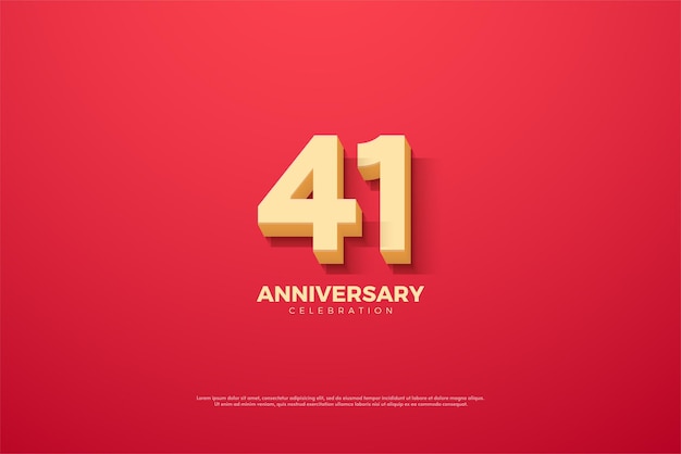 41st anniversary background with number design illustration.