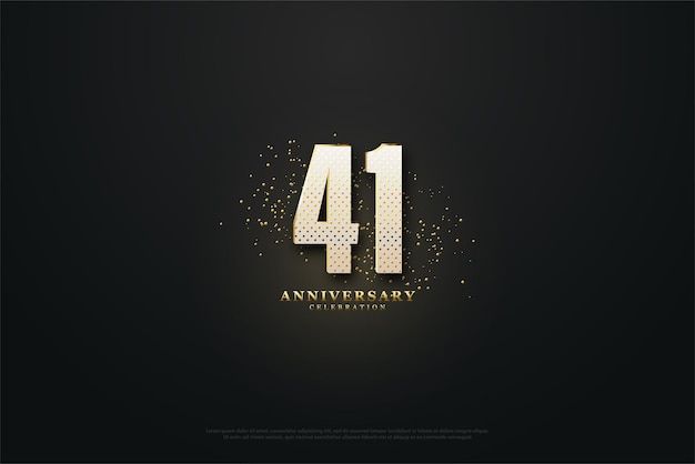 Illustrazione del 41° anniversario con numeri e perline glitterati