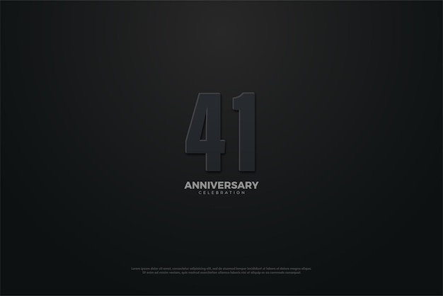 어둠 속에서 숫자 삽화가 있는 41주년