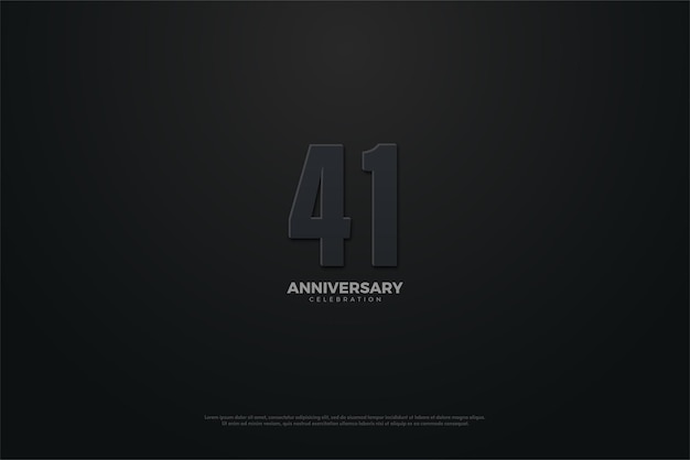 41st Anniversary with numbers illustration in the dark