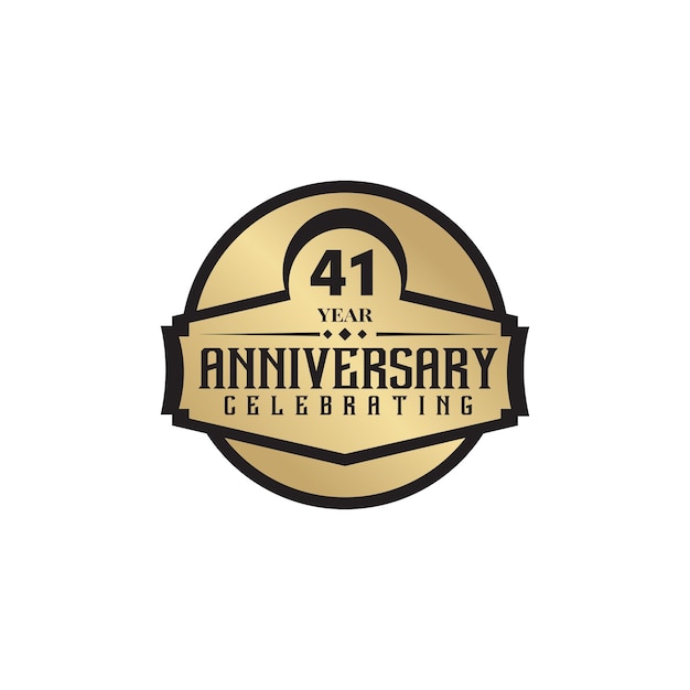 41st year anniversary logo design template