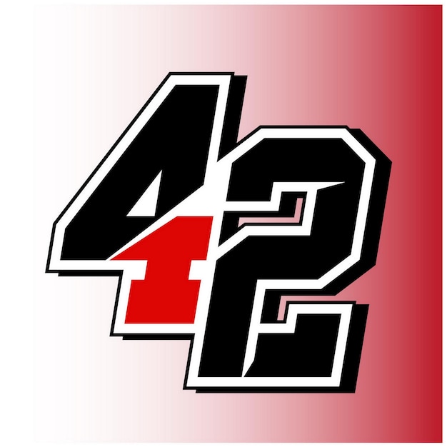 Vector 42 modern number sport racing in vector illustration business print and other