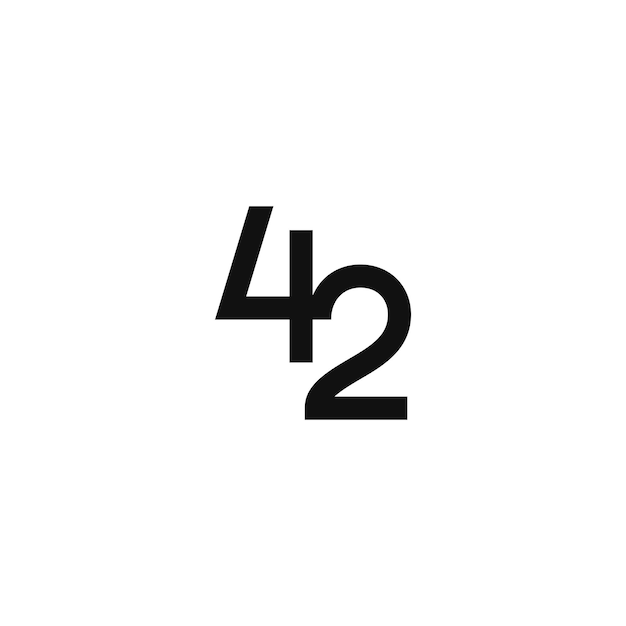 42 number forty two modern logo vector icon sign symbol template Vector illustration