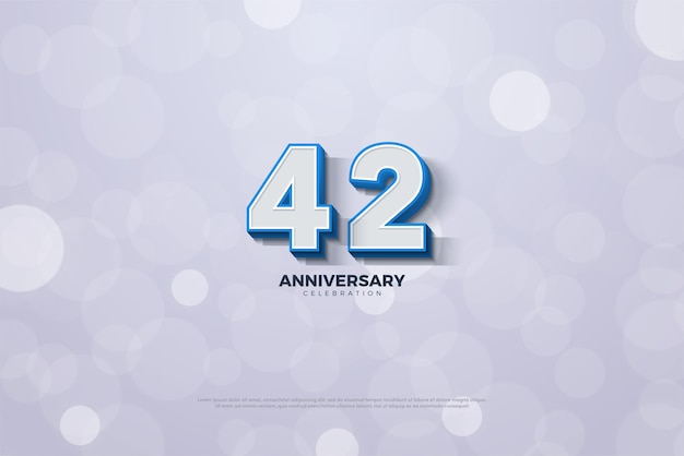 42e verjaardagsachtergrond met illustratie van het nummerontwerp