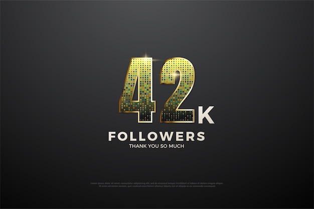 42k followers with shiny celebration numbers.