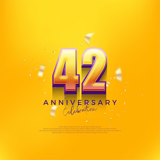 42nd anniversary celebration design Premium vector editable design Premium vector background for greeting and celebration