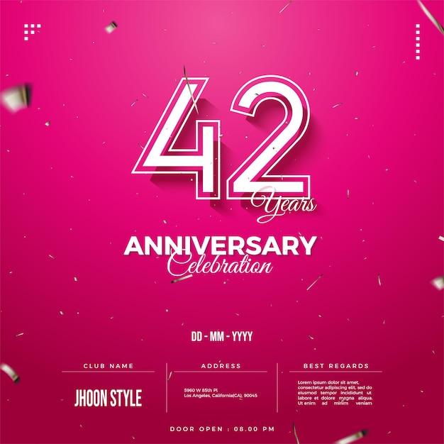 차분한 색상의 42주년.