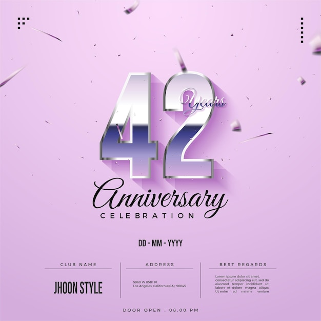 42nd anniversary with fluffy coloring concept.