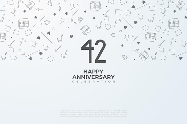 일러스트 배경 일러스트와 함께 42 주년