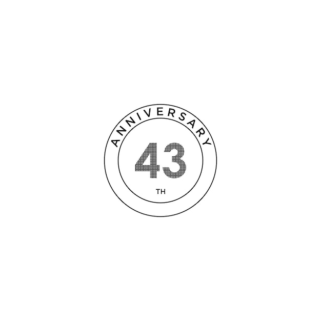 Vettore 43° anniversario icona logo design