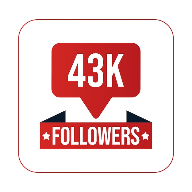 43K Followers Design Template Vector Illustratie