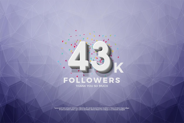 43k followers with elegant texture background.