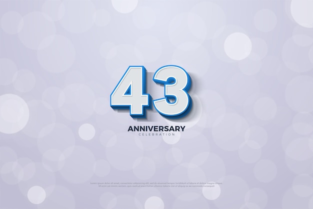 43rd anniversary background with number design illustration