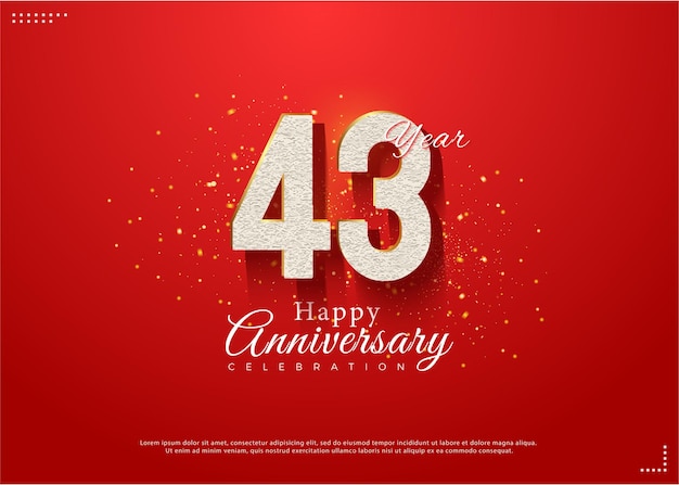 부동 숫자 그림 벡터 프리미엄 디자인으로 43주년