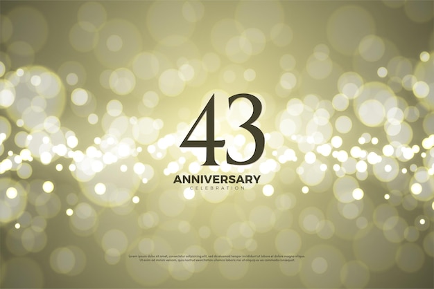 43rd anniversary with gold foil background