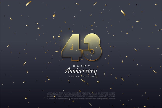 43° anniversario con numeri trasparenti