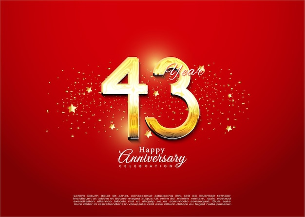 43rd anniversary with very beautiful banner background vector premium design