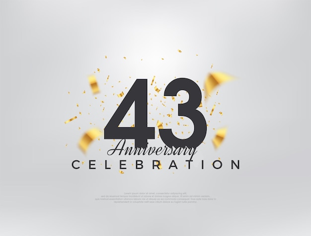 43th anniversary celebration modern simple and beautiful design Premium vector background