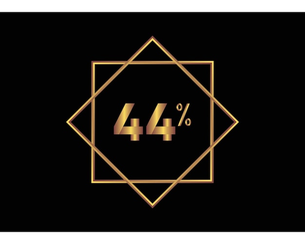 44 procent op zwarte achtergrond gouden vector afbeelding