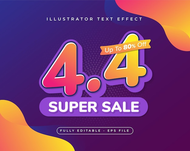 44 Super sale text effect and poster template