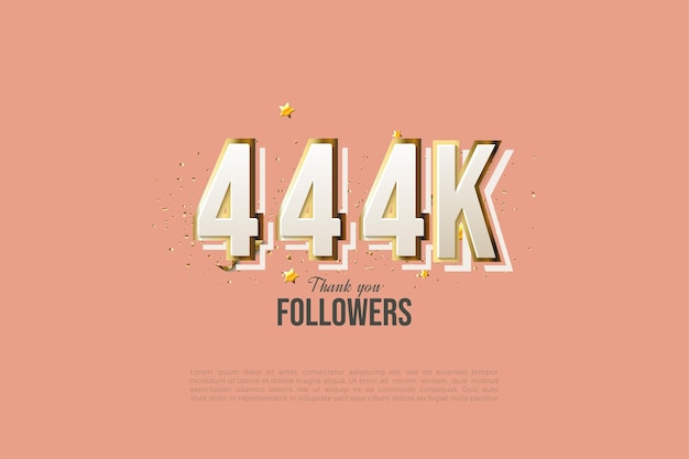 444k followers with beautiful gold numbers