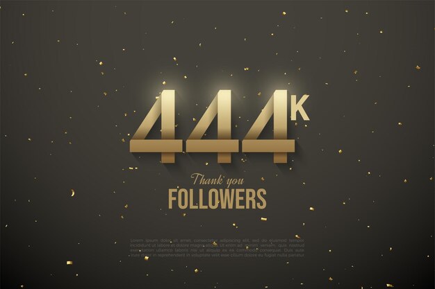 444k followers with delicate patterned number design illustration