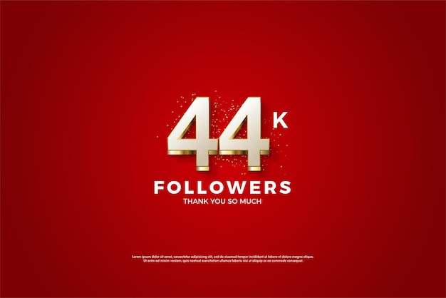 3d 은색 숫자가 있는 44k 추종자.