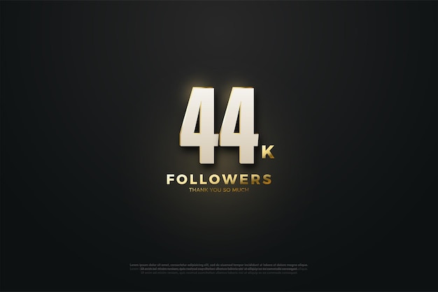 44k followers with golden light effect.