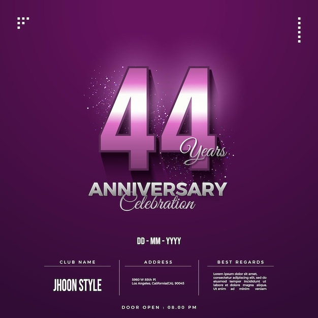 우아한 퍼플 컬러링으로 44주년을 맞이했습니다.